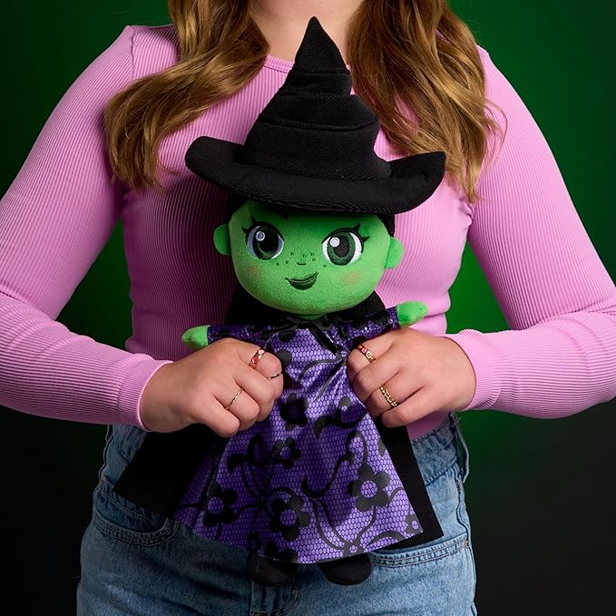 WICKED Universal Small 14-inch Plush Elphaba Doll, Amazon Exclusive, Easter Basket Fillers, Gifts, Presents, Toy for Fans, Collectors, Teens, Girls, Kids, Ages 3 and Up