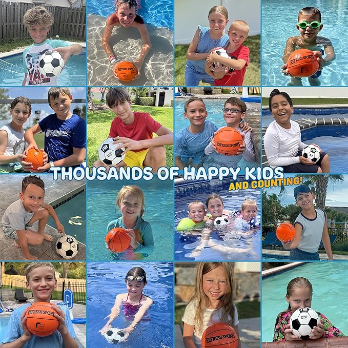 Aqua Dive Soccer Ball - Fun Underwater Pool Toys for Ages 8-12 + – Best Pool Games Outdoor Ball Game for Kids – Water Toys for Kids Summer Parties & Watermelon Beach Games - Fun Gifts For Boys & Girls