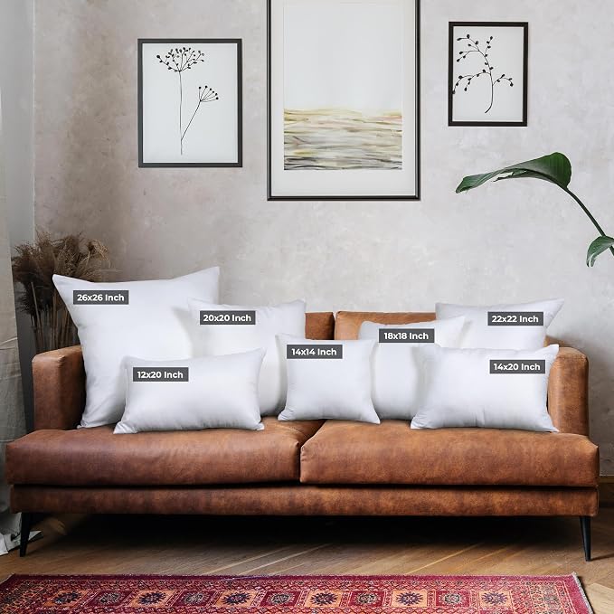 Utopia Bedding Throw Pillows, Decorative 14x20 Pillow Inserts, Set of 4 | Down alternative pillow insert with plush fluffy fill for beds sofas couches and chairs. Suitable for indoor outdoor use.