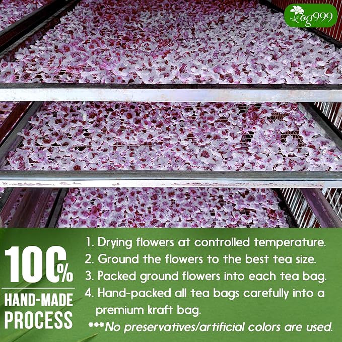 TOG999, Premium 60 Pasiflora Pasion Flower Tea Bags, 100% Natural & Pure. Herbal Tea. No Sugar, No Caffeine, No Gluten, Vegan. (60 Bags Passiflora Flower)