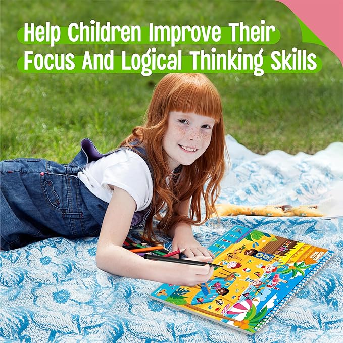 SpriteGru Search & Find Book, 30 Different Themes 32 Pages Activities Book, Montessori Learning Toy Educational Game Autism Sensory Toys for Preschool Girls and Boys Ages 3, 4, 5, 6