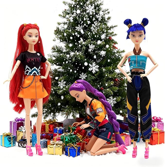2026 New Singer Fashion Dolls,11.5'' Girl Group Fashion Doll for Kids,Articulated Fashion Doll Set,Great Gift Idea for Girls Fans (3Pcs)