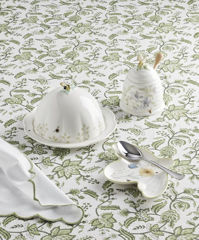 Lenox Home And Kitchen, Butterfly Meadow Beehive Spoon Rest, Porcelain Material, Dishwasher Safe, Kitchen Decor, Coffee Bar Accessories, Butterfly And Flowers Design, Home Accessories (White, 1 Piece)