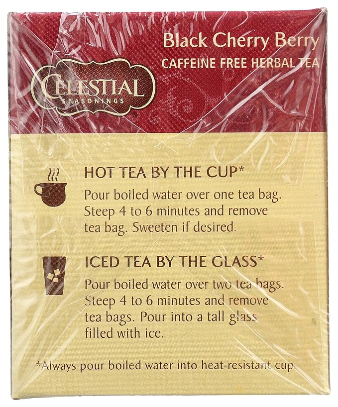 Celestial Seasonings Black Cherry Berry Herbal Tea, 20 Count