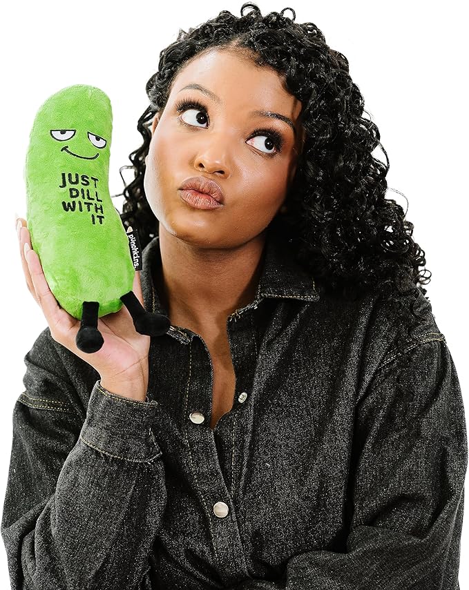 Pickle Plushie - Just Dill with It Sassy Pickle Plush, Gift for Pickle Lovers, Food Plush Toy for Gifting