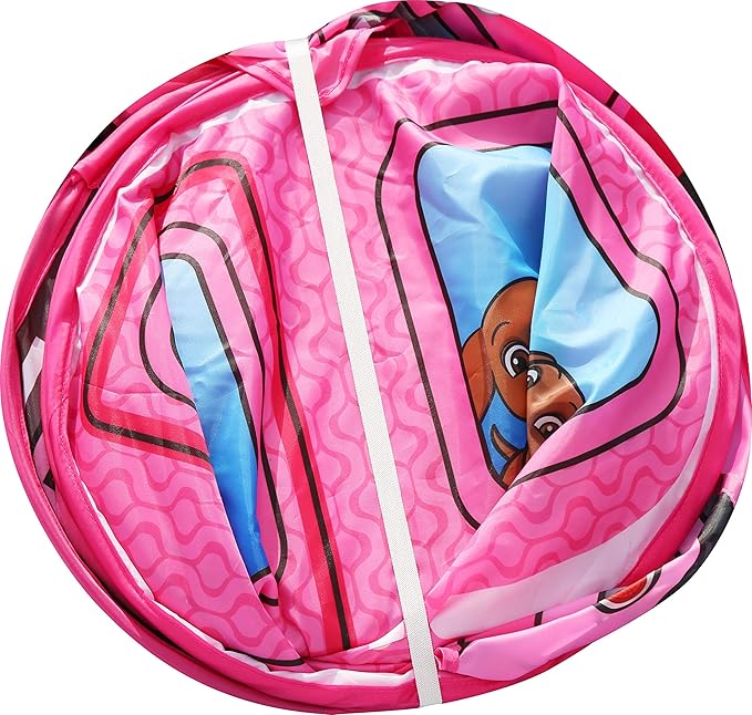 Sunny Days Entertainment Barbie Dream Camper Pop Up Play Tent Pink Indoor Playhouse for Kids Gift for Girls