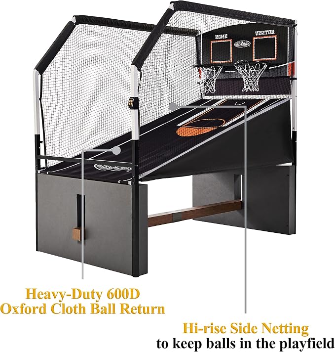 Barrington Billiards Urban Collection Arcade Basketball Game with Electronic Scoring and 7-inch Basketball Set, White