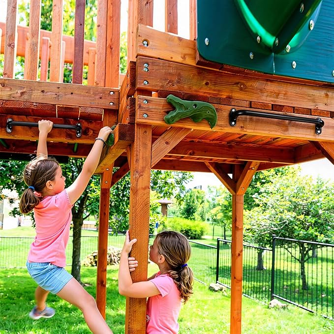 17 Inch Black Playground Accessories Handles Metal Pack of 6- Playset Handles, Swing Sets Attachment Grab Bars, Kids Hand Grips Monkey Bar for Playhouse, Treehouse, Jungle Gym