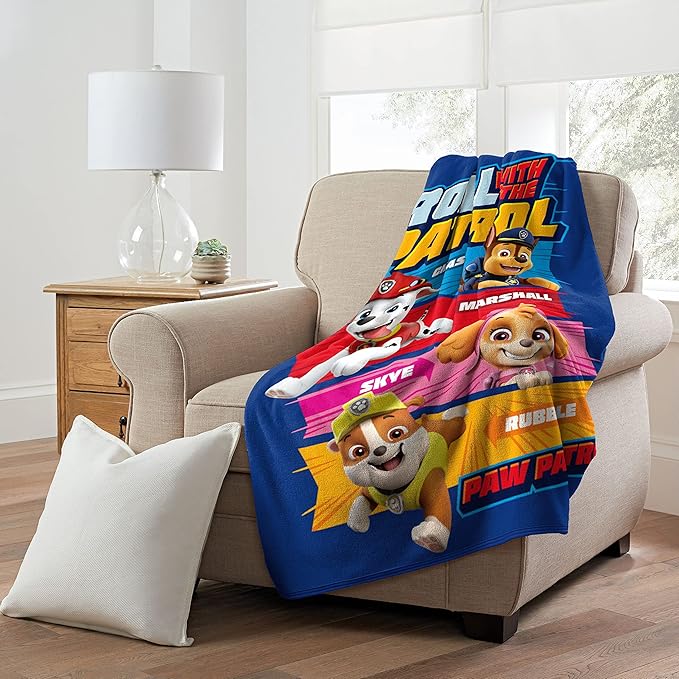 NORTHWEST Paw Patrol Micro Raschel Throw Blanket, 46" x 60", Patrol Roll