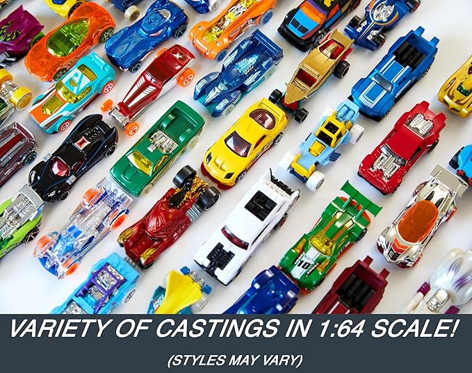 Hot Wheels Toy Cars & Trucks, 50-Pack of 1:64 Scale Vehicles, Individually Packaged (Styles May Vary) (Amazon Exclusive)