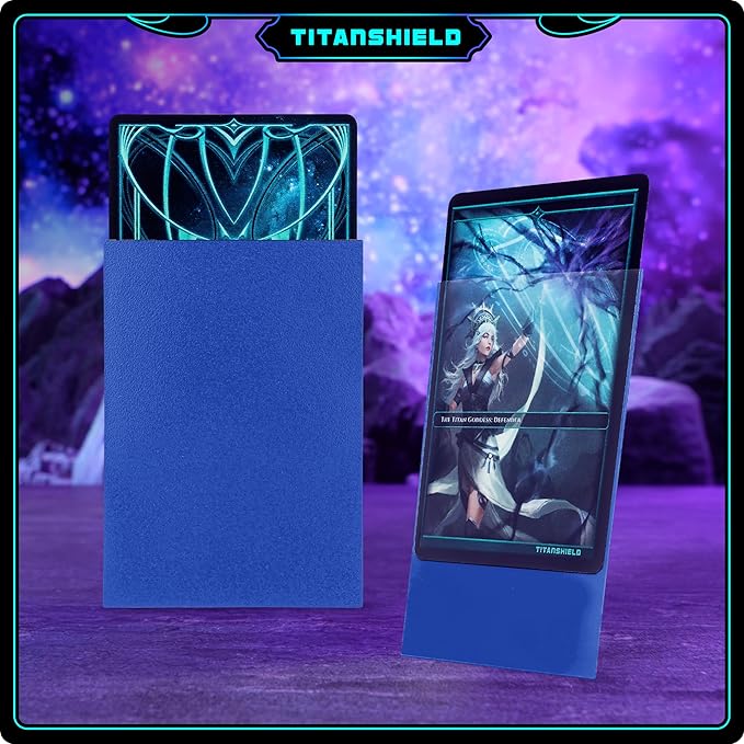 TitanShield Premium Card Sleeves | Compatible with Pokemon, One Piece, Lorcana, Flesh & Blood, & Magic The Gathering MTG | (150 Sleeves - Standard) (1, Blue, Standard | 66x91mm)