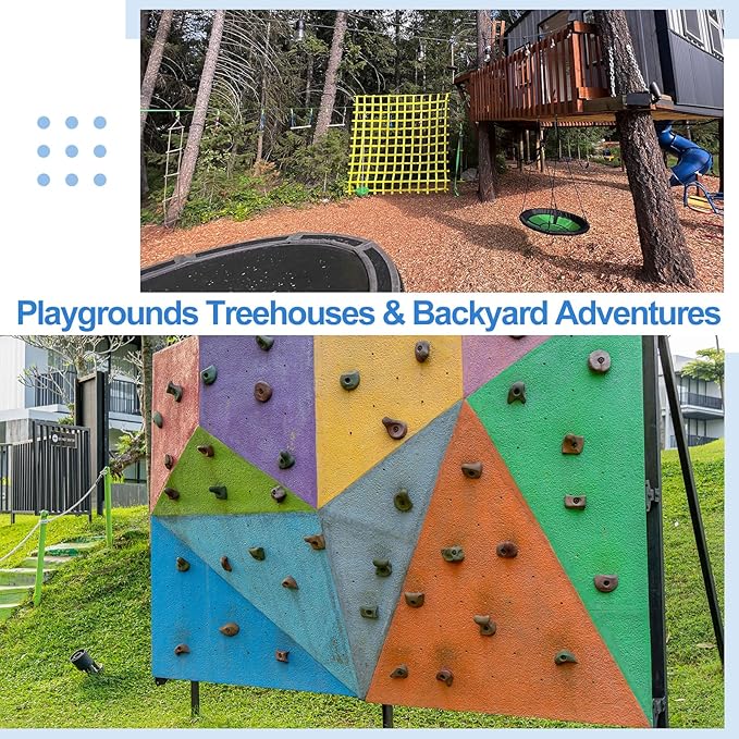 PATIKIL Rock Climbing Holds, Climbing Rock Wall Grips Play Set Climber Attachments with Single Holes for Playground