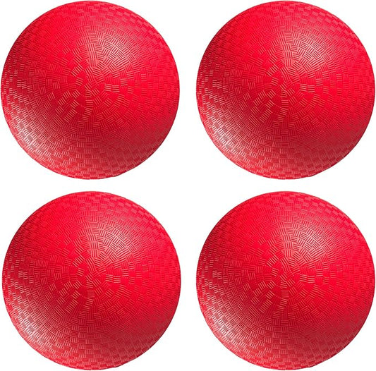 PlayBolt Playground Balls Bulk - 8.5 Inch Red Rubber Kickball Bouncy Inflatable Balls for Kids & Adults, Indoor & Outdoor Games, Kickballs, Dodgeball, Four Square, and More, (12-Pack)
