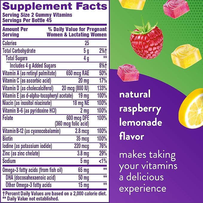 Vitafusion PreNatal Gummy Vitamins 90 Count and Carefree Thong Regular Liner Unscented 49 Count
