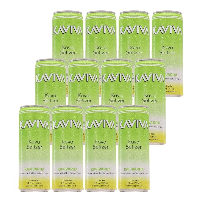 Kaviva | Kava & Seltzer | Relaxation Drink | 50 calories | All Natural | Non-ALC Functional Beverage | Refreshing Alternative | Clean Ingredients