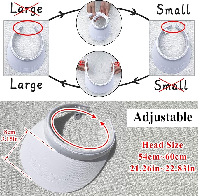 3 Pack Sports Sun Visor Hat Women Men Adjustable Clip On Visors Outdoor Golf Beach Cap