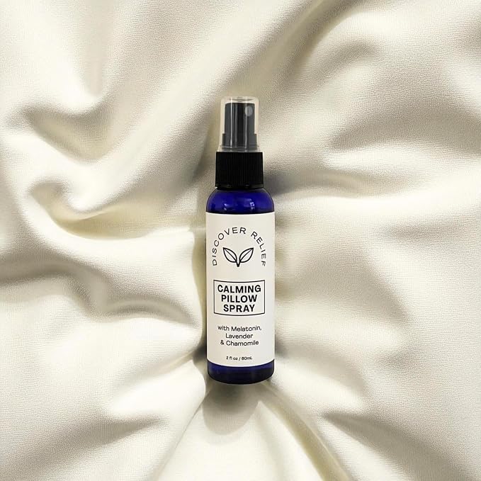 Natural Sleep Pillow Spray with Melatonin, Lavender & Chamomile, 2 fl oz, Aromatherapy Mist for Relaxation and Restful Sleep