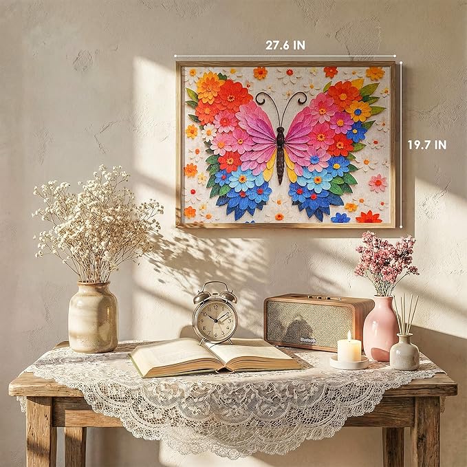 Butterfly Puzzles for Adults 1000 Pieces, Funny Puzzle, Colorful Flower Animal Jigsaw Puzzles, Organizor Box, Thick & Sturdy, Home Decor, Challenging Family Puzzle, Gifts Puzzle Lovers(27.5x19.6 in)