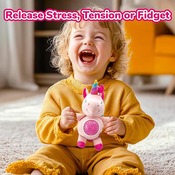 Unicorn Stuffed Animal, Stuffed Animals, Unicorn Toys for Girls Age 4-6, Plush Toys with Squishy Ball in Her Tummy, Christmas Birthday Gifts for Baby, Toddler, Kids