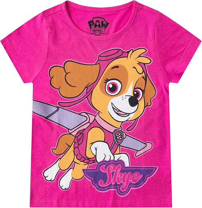 Paw Patrol Girls 4 Pack Short Sleeve T-Shirt for Toddler and Big Kids