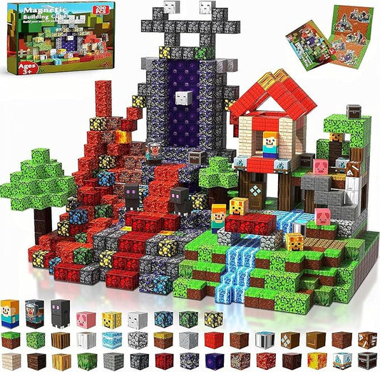 200PCS Magnetic Blocks - Magnetic Building Block for Kids Ages 3 4 5 6 7 8, STEM Learning Toy for Toddlers, Stacking Magnets for Kids for Kid Ages 3-8, Birthday Gifts for 3-10 Years Old Boys Girls