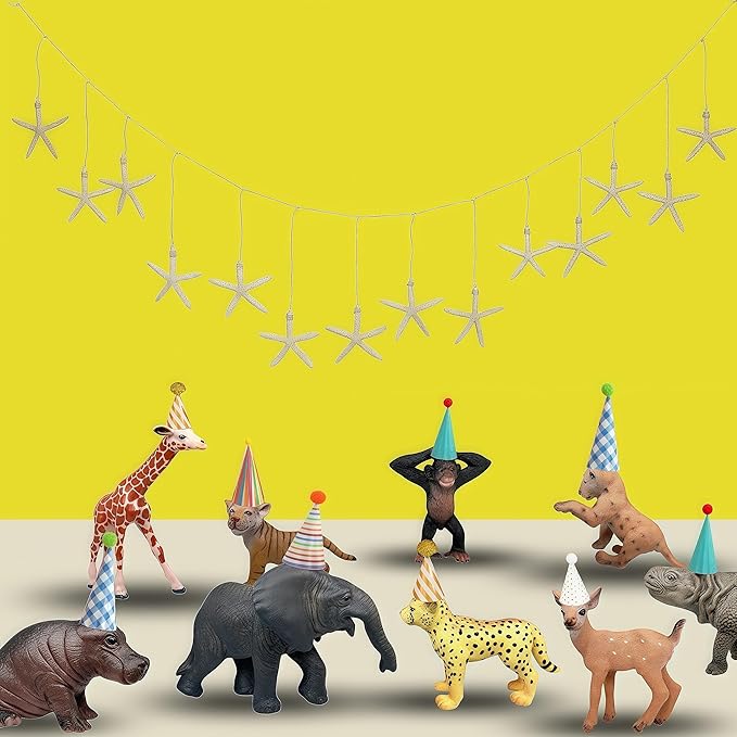 Gemini&Genius 9Pcs Wild Animal Cub Toys Kit for Kids, Jungle Animal Cub Toy Figures, Toy Gifts for Kids, Wildlife Toys, Cake Toppers, Realistic Soild Plasitc Figurines