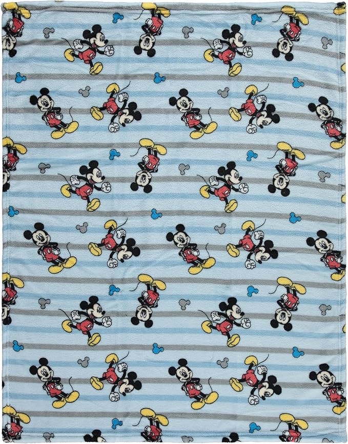 Disney Characters Flannel Fleece Baby Blanket - Soft & Cozy 30x40 Inches, Featuring Mickey Mouse, Minnie Mouse, Winnie The Pooh, and Dumbo