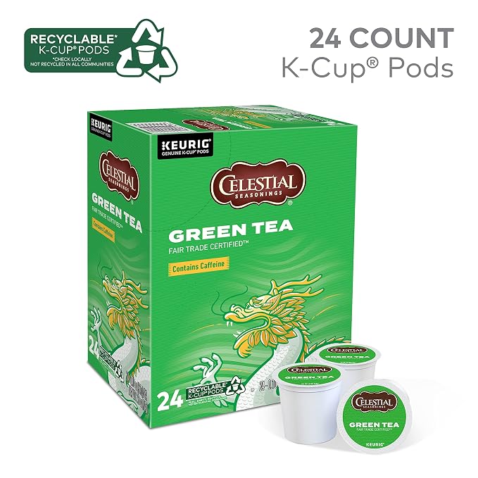 Celestial Seasonings Green Tea, Single-Serve Keurig K-Cup Pods, 72 Count
