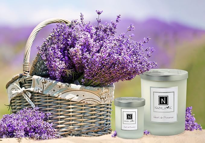 Nabila K – Heart de Provence - Soy-Based Candle – French Lavender - Hand-Poured - Cotton Wick - Aromatherapy Candle w/Essential Oils - Made in USA - 3 oz