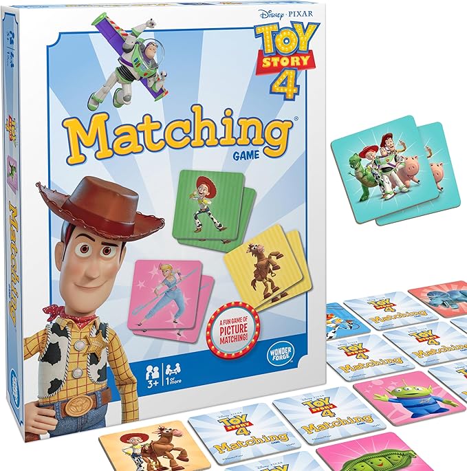 Wonder Forge Toy Story 4 Matching Game | Build Focus and Memory with Woody, Buzz, and Beloved Pixar Characters | Fun and Engaging Activity for Kids Ages 3+