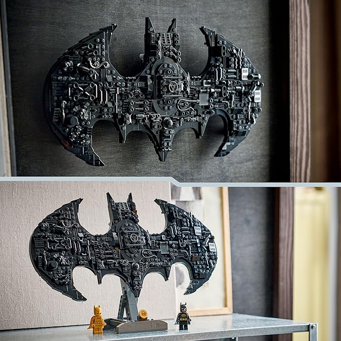 LEGO DC Batman: Batman Logo Building Toy - Super Hero Bedroom Decor for Kids, Boys & Girls, Ages 12+ - W/Classic & Golden Minifigures - Gift Idea for Birthdays & Fans - 76330