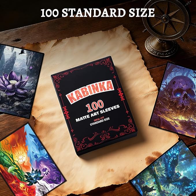 Kabinka MTG Card Sleeves - 100 Standard Size Pack Clear Front & Matte Finish Back with Owl, Premium Sleeves for Magic The Gathering TCG