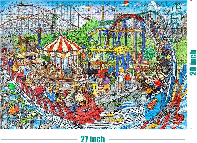 Antelope 2 in 1 1000 Piece Puzzle Bundle - Cat Castle - 1000 Piece Jigsaw Puzzle Bundle with Roller Coaster - 1000 Piece Jigsaw Puzzle