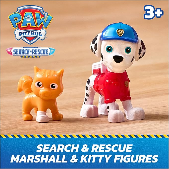Paw Patrol: Search & Rescue, Marshall Rescue Responder Vehicle with 2 Figures, Toy Truck with Pull-Back Action, Kids Toys for Boys & Girls Ages 3+