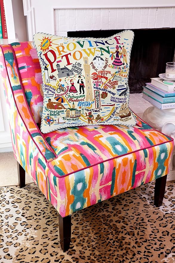 Catstudio Provincetown Embroidered Decorative Throw Pillow