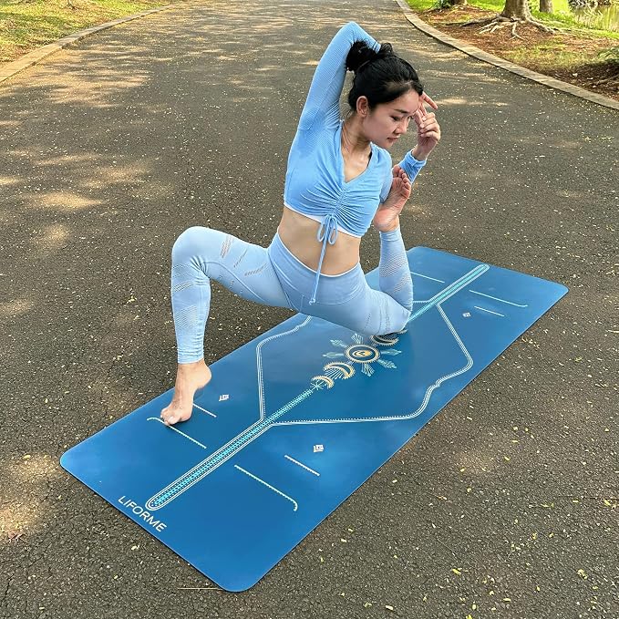 Liforme Printed Yoga Mat Collection - Free Yoga Bag Included - Patented Alignment System, Warrior-like Grip, Non-Slip, Eco-friendly, Sweat-resistant, Long, Wide and Thick for Comfort