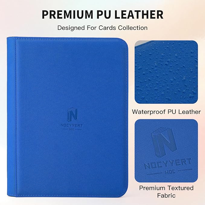 Trading Card Binder, Premium 9 Pocket 540 Double Sided Pocket Collection Binder, Card Album for TCG Card Holder for Game Card, Sports Card, Yugioh, MTG etc (Blue)