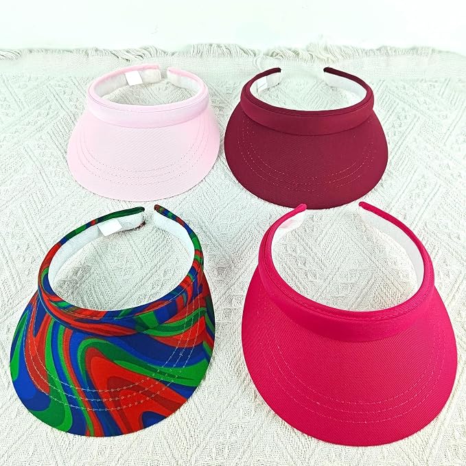 3 Pack Sports Sun Visor Hat Women Men Adjustable Clip On Visors Outdoor Golf Beach Cap