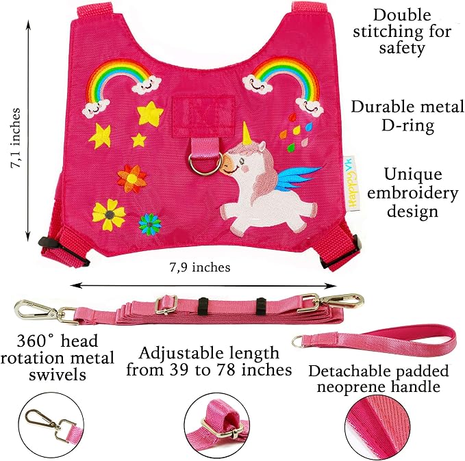 HappyVk Toddler Leash Harness Kid Leash Child Safety Harness Baby Leash Anti Lost Ages 1-4