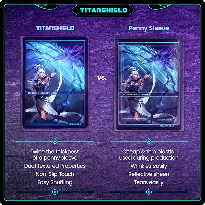 TitanShield Premium Card Sleeves | Compatible with Pokemon, One Piece, Lorcana, Flesh & Blood, & Magic The Gathering MTG | (150 Sleeves - Standard) (3, Clear, Standard | 66x91mm)