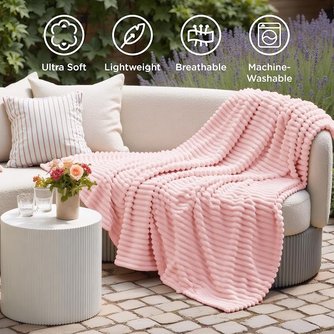 Bedsure Soft Twin XL Blanket for Bed Dorm Coral Pink 66"x90" | Birthday Gifts for Women Mom Her, Warm Lightweight Cozy Fluffy Throw Blanket Sofa, Dorm Room Home Decor, Machine Washable