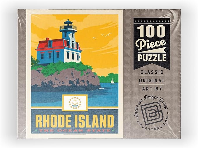 MyPuzzle Rhode Island: The Ocean State - Premium 100 Piece Jigsaw Puzzle for Adults