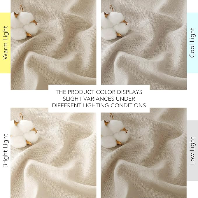 NICETOWN Linen Angora Curtains for Living Room, Grommet Privacy Assured Semi Sheer with Light Filtering Thick Flax Linen Drapes for Bedroom Porch/Patio, W55 x L108, 2 Panels