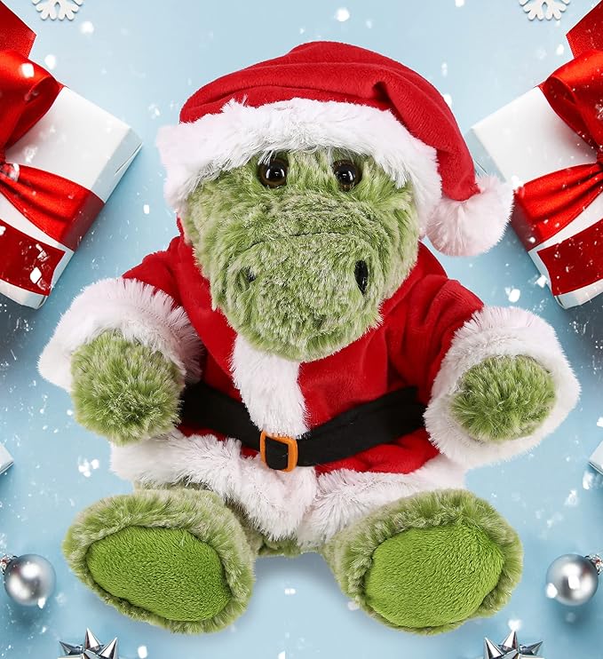 DolliBu Santa Claus Stuffed Animal Dress Up Costume Set - Cute Christmas Stuffed Animal Santa Outfit with Red Hat and Suit - Large
