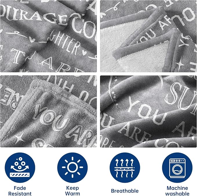 Gifts for Women or Men- Get Well Soon Blanket, Sympathy Gifts | Thinking of You Present, Inspirational Gift for Dad Grandpa Son Brother Friend Coworker, 60'' x 50''