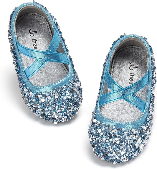THEE BRON Mary Jane Ballet Flats - Girls' Dress Shoes with Hook & Loop Closure