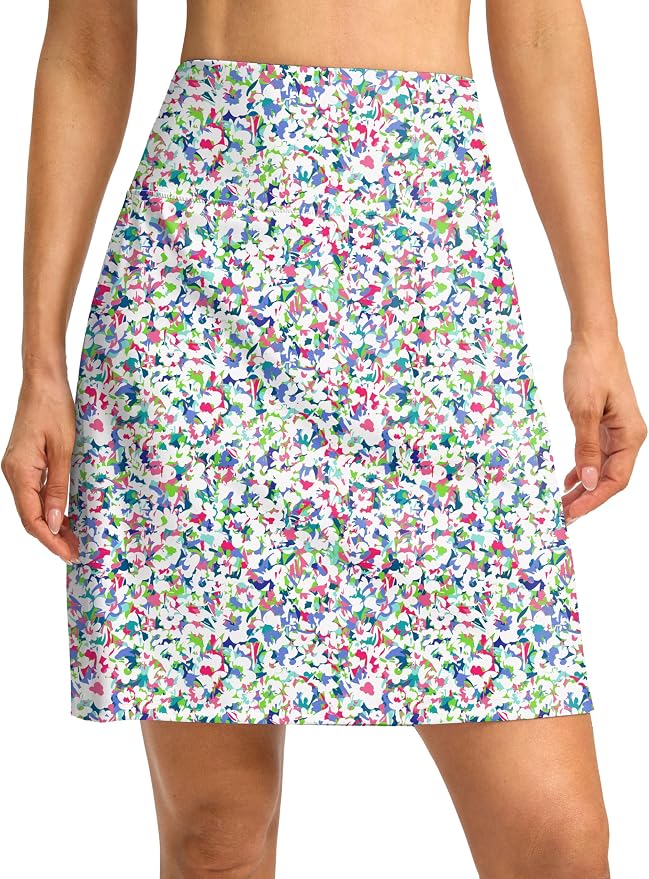 G Gradual 19" Skorts for Woman with Pockets High Waist Golf Skirt | Lightweight, Stretchy, Breathable, Tummy Control, Built-in Shorts, Athletic, Tennis, Pickleball, Casual Summer