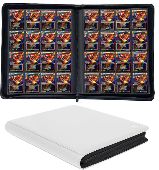 1000+ Pockets Trading Card Binder, 16-Pocket Card Ablum Compatible with MTG,Sports Cards & Other Standard Size Trading Cards (White)