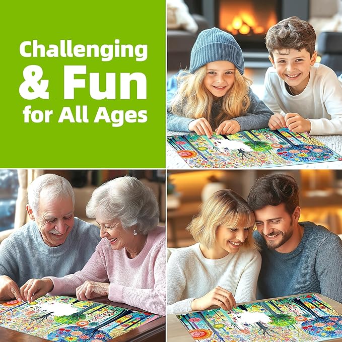 Spring Forest 500 Piece Puzzles for Adults, Fun Puzzles for Adults 500 Pieces with HD Print & Poster, 15" X 23" Dust Free Halloween Christmas Family Games