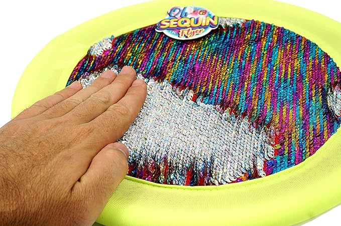 JA-RU Sequin Flyer Soft Frisbee-Disk Toy (1 Frisbee Assorted) Flying Disc for Kids and Adults, Boys and Girls. Beach Pool Indoor and Outdoor Throwing Games. Birthday Gifts